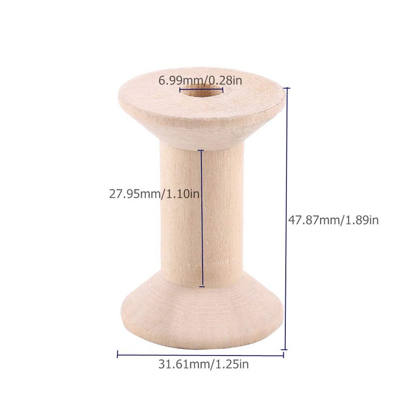Hilitand 10pcs Wooden Empty Spool Empty Thread Spools Natural Wire Weaving Bobbins Wood Color 47mmx31mm - Image 2
